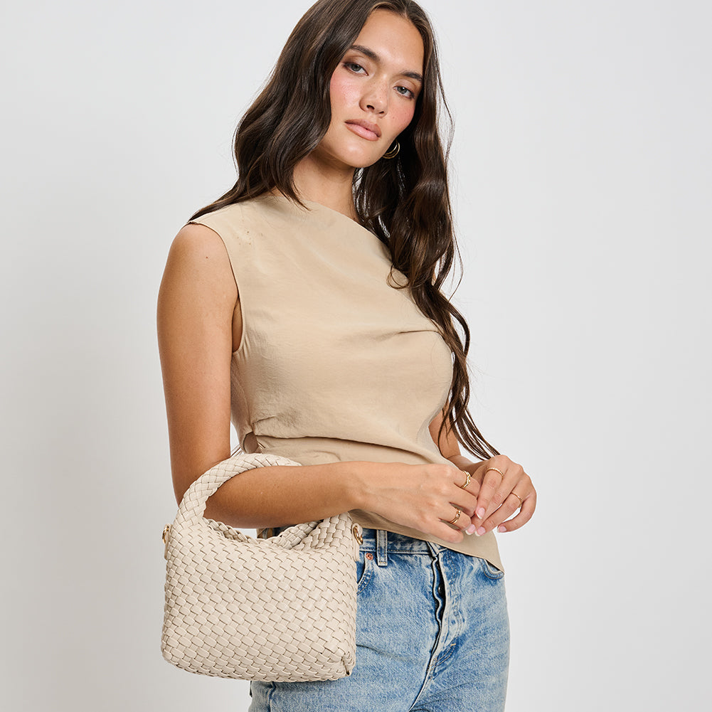 Woman With Moda Luxe Jessamine Crossbody View 1 | Ivory