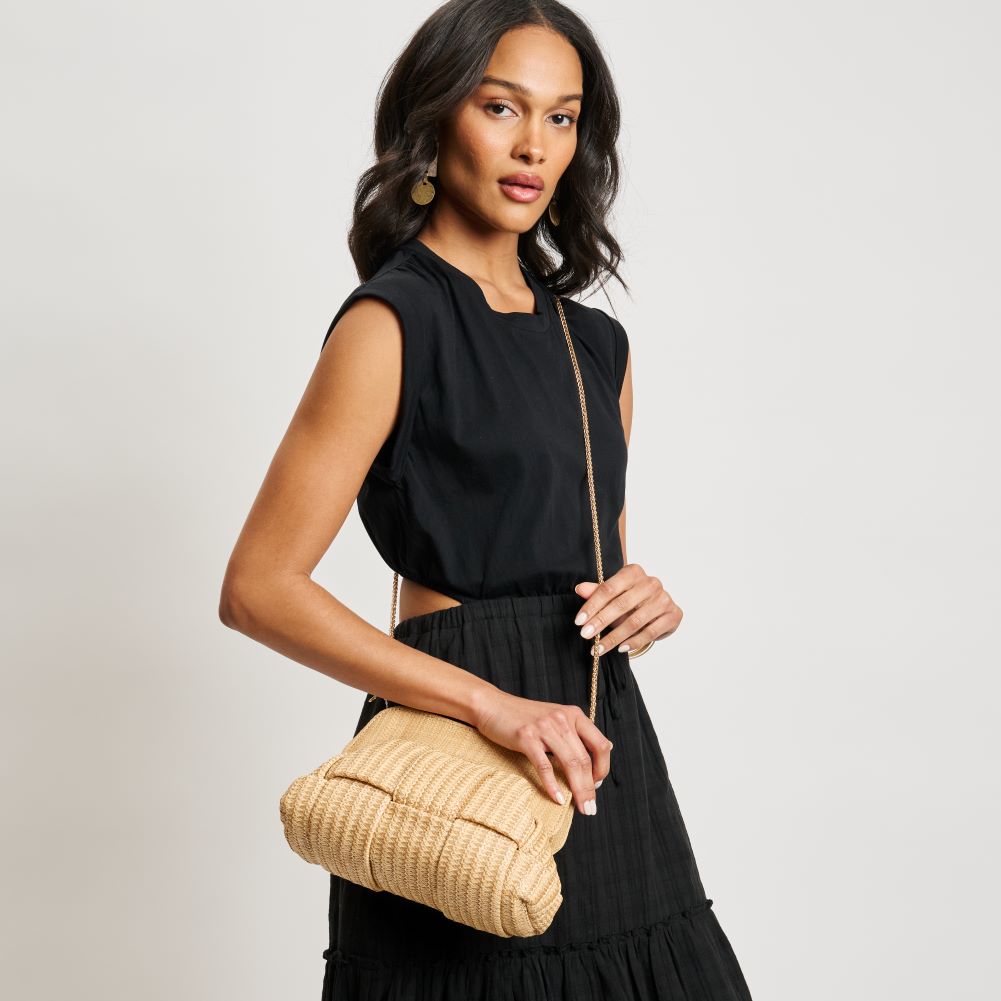 Woman With Moda Luxe Verona Crossbody View 2 | Natural