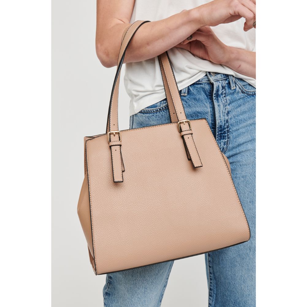 Woman wearing Natural Moda Luxe Sara Tote 842017116530 View 1 | Natural