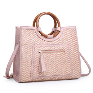 Product Image of Moda Luxe Laguna Print Satchel 842017118909 View 2 | Blush