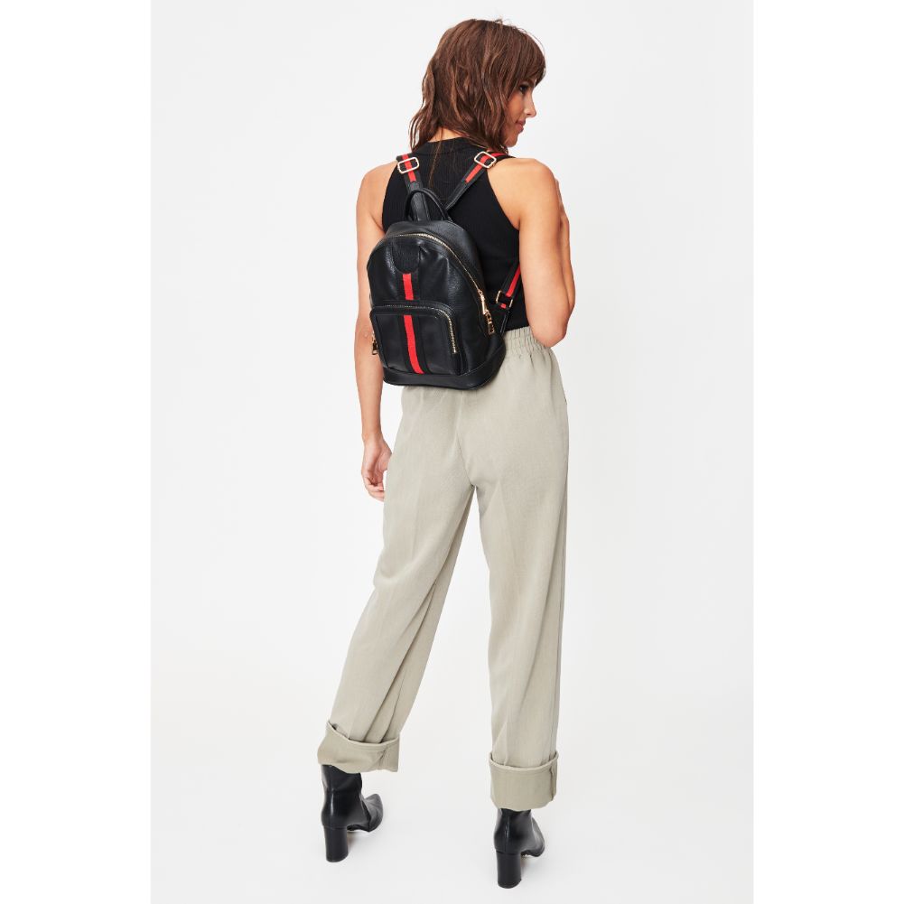 Woman wearing Black Moda Luxe Scarlet Backpack 842017128212 View 3 | Black