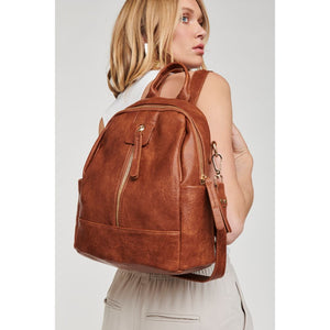 Woman wearing Tan Moda Luxe Bowie Backpack 842017119494 View 2 | Tan