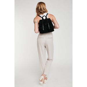 Woman wearing Black Moda Luxe Charlie Backpack 842017127024 View 3 | Black