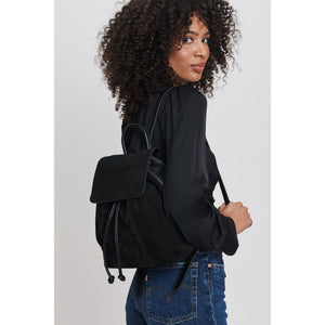 Woman wearing Black Moda Luxe Quinlan Backpack 842017132875 View 1 | Black