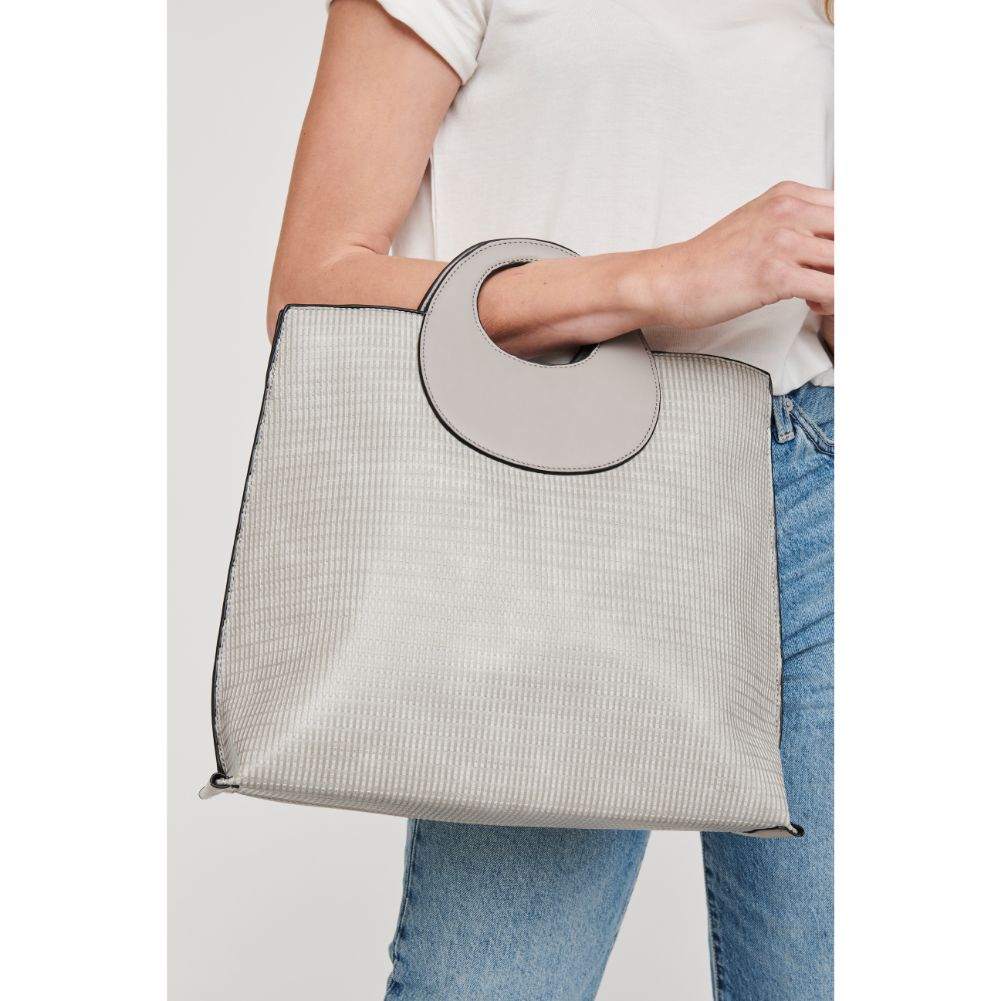 Woman wearing Grey Moda Luxe Sienna Tote 842017124689 View 2 | Grey