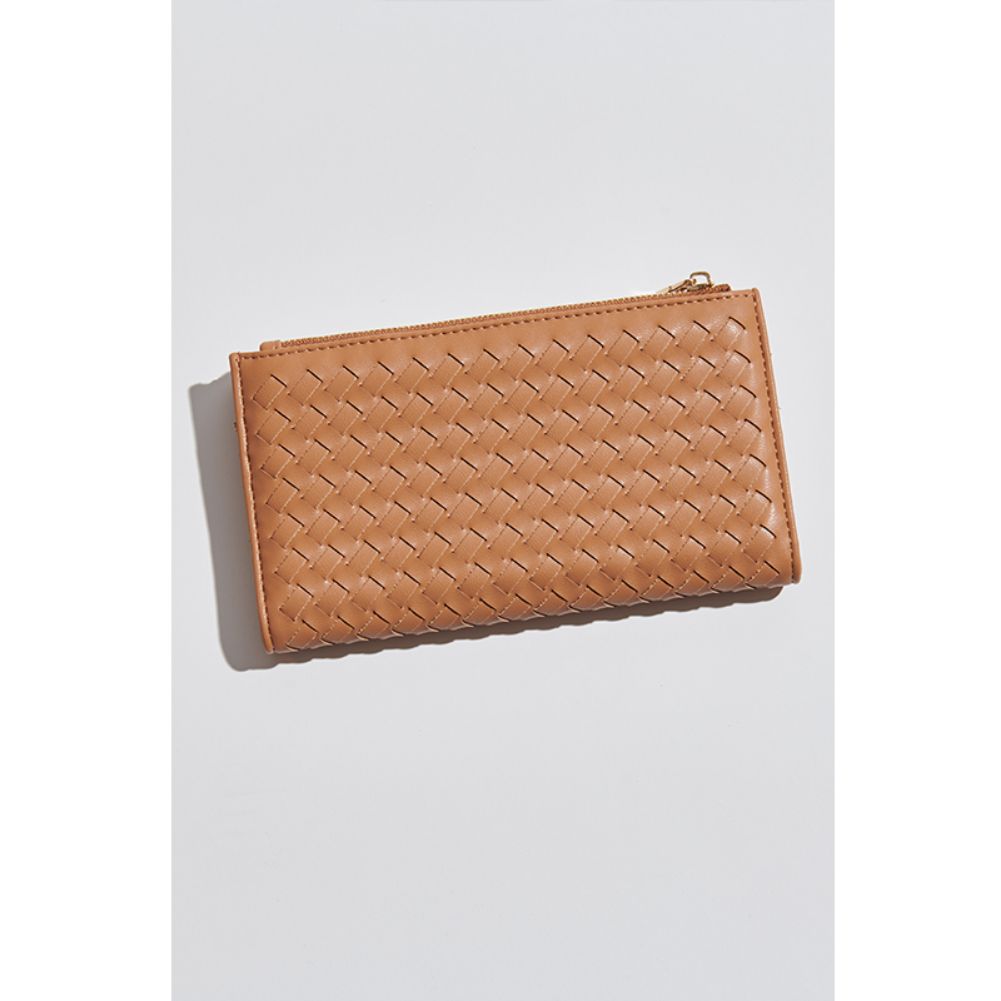 Woman wearing Tan Moda Luxe Thalia Wallet 842017132370 View 1 | Tan