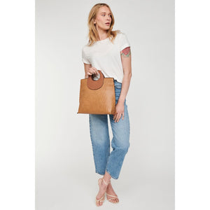 Woman wearing Tan Moda Luxe Sienna Tote 842017124702 View 3 | Tan