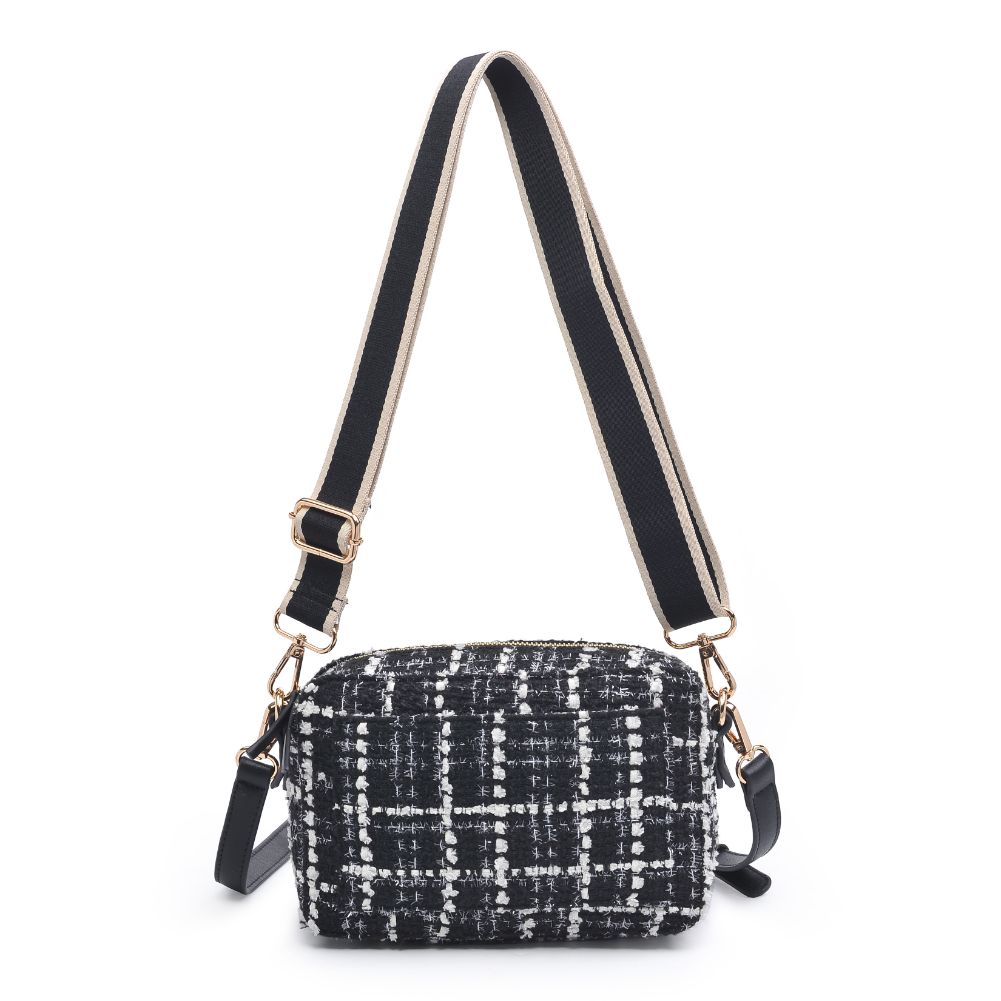 Product Image of Moda Luxe Skylie Tweed Crossbody 842017130451 View 5 | Black White