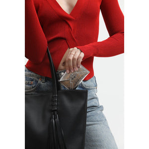 Woman wearing Silver Moda Luxe Mia Card Holder 842017134015 View 2 | Silver