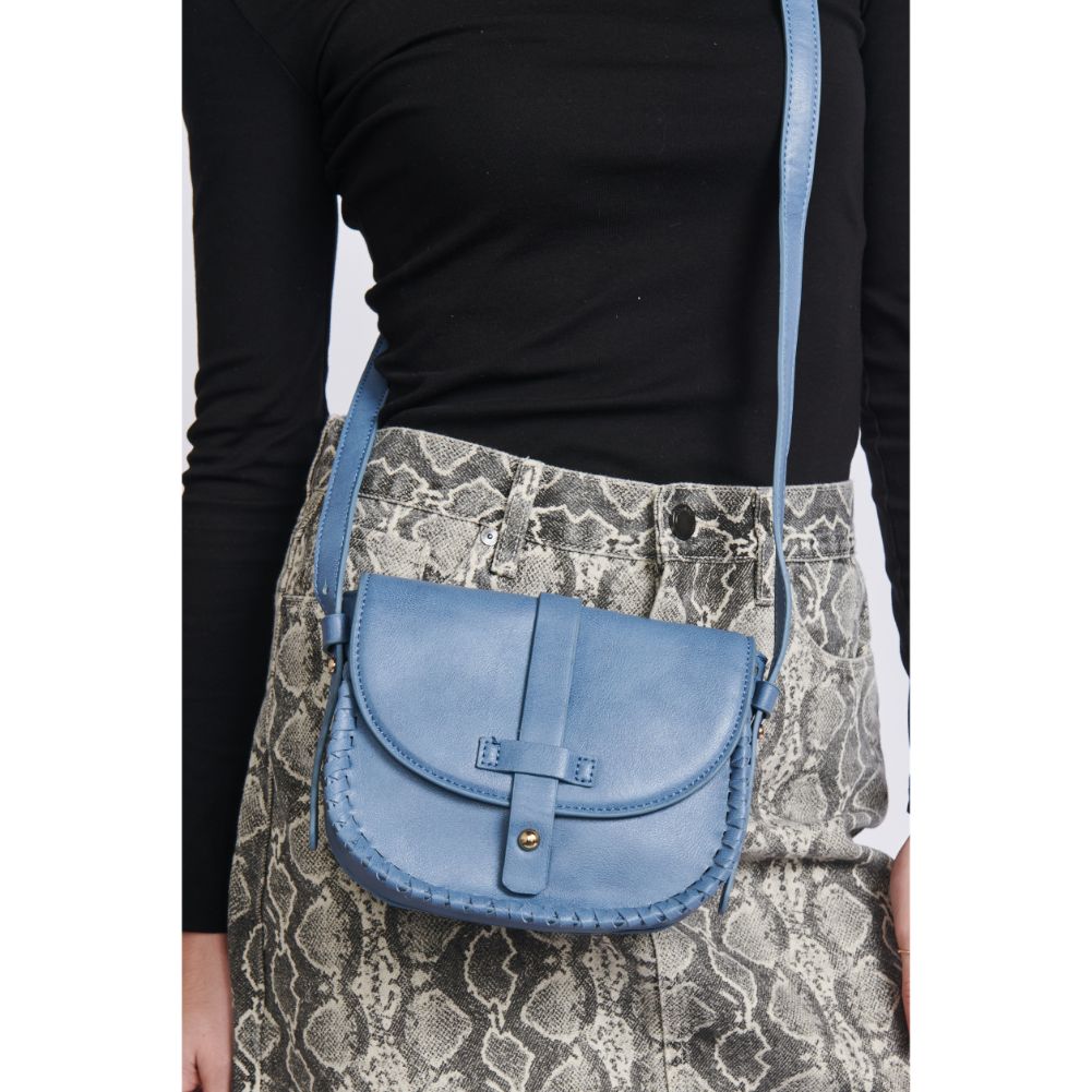 Woman wearing Cornflower Blue Moda Luxe Maris Crossbody 842017103318 View 1 | Cornflower Blue