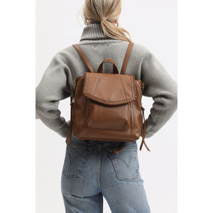 Woman wearing Cognac Moda Luxe Dido Backpack 842017133247 View 2 | Cognac