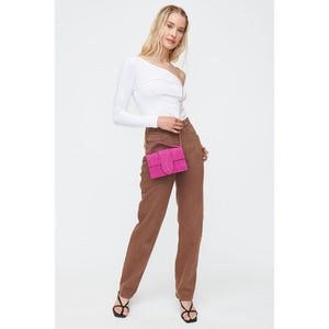 Woman wearing Magenta Moda Luxe Elizabeth - Suede Crossbody 842017130567 View 3 | Magenta