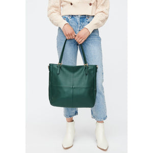 Woman wearing Hunter Green Moda Luxe Willow Tote 842017130659 View 2 | Hunter Green