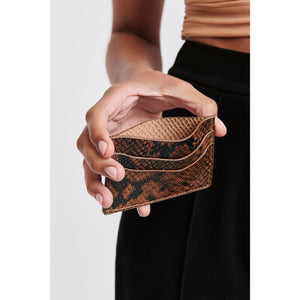 Woman wearing Chocolate Multi Moda Luxe Cheeky Card Holder 842017124382 View 2 | Chocolate Multi