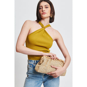 Woman wearing Natural Moda Luxe Delvina Clutch 842017131656 View 1 | Natural