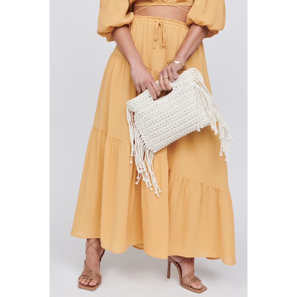 Woman wearing Ivory Moda Luxe Frankie Handbag 842017129745 View 4 | Ivory
