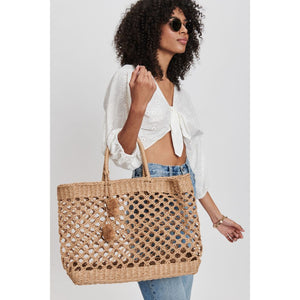 Woman wearing Natural Moda Luxe Meara Tote 842017132806 View 2 | Natural