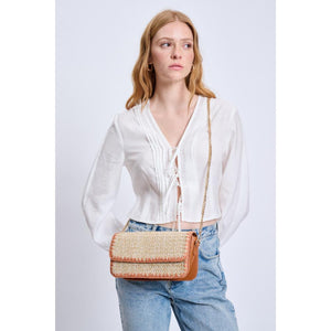 Woman wearing Tan Moda Luxe Exotique Crossbody 842017135289 View 2 | Tan