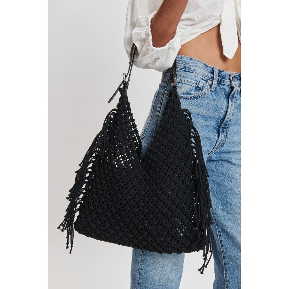 Woman wearing Black Moda Luxe Ariel Hobo 842017131809 View 1 | Black