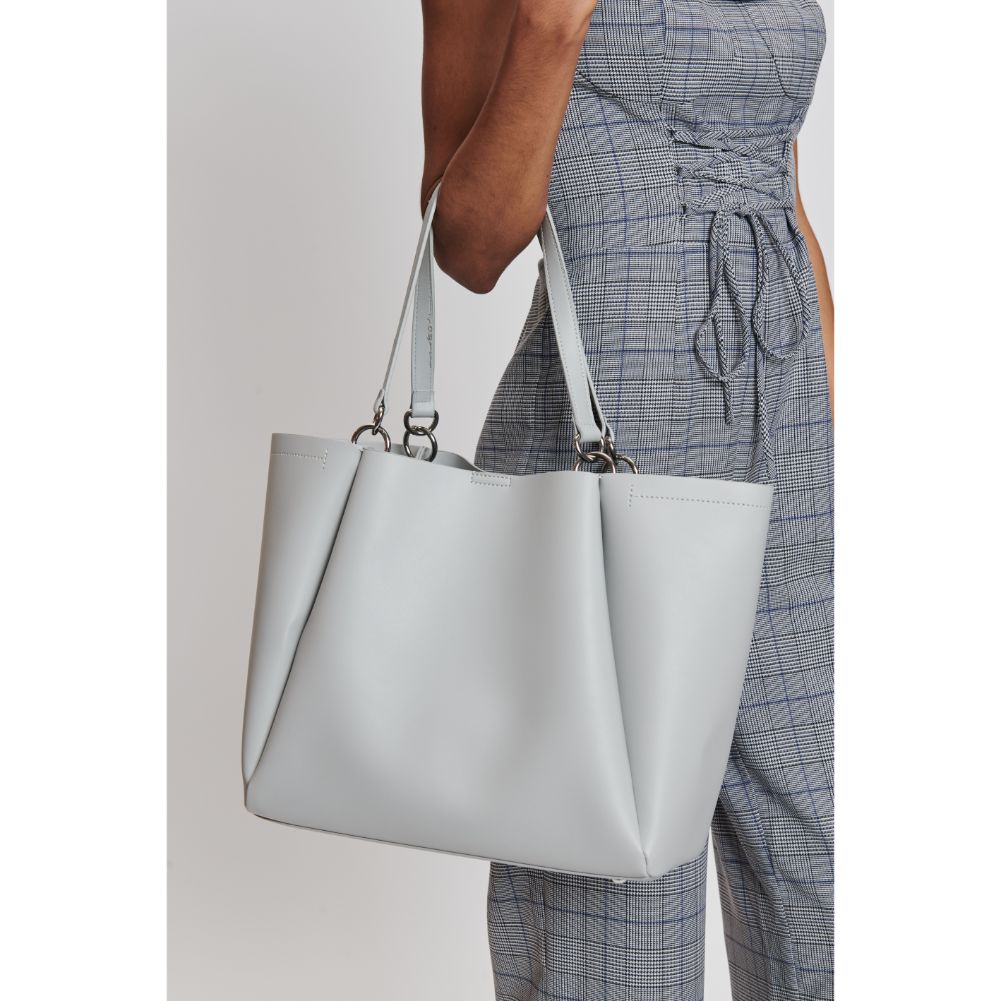 Woman wearing Grey Moda Luxe Brooklyn Tote 842017132714 View 1 | Grey