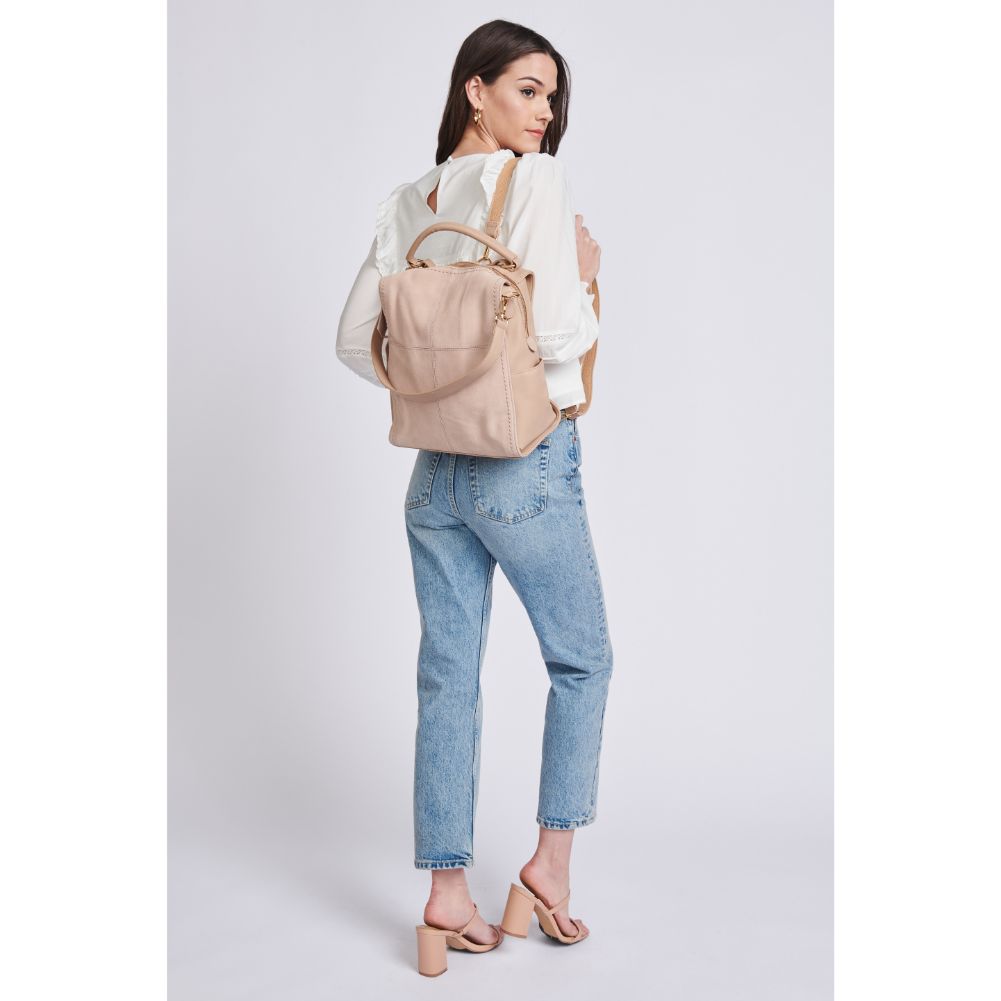 Woman wearing Natural Moda Luxe Brette Backpack 842017114680 View 3 | Natural