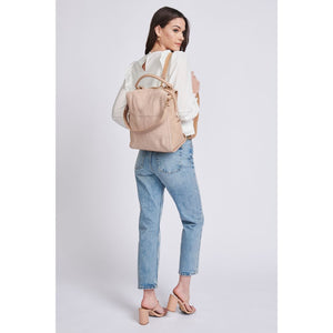 Woman wearing Natural Moda Luxe Brette Backpack 842017114680 View 3 | Natural
