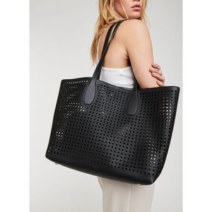 Woman wearing Black Moda Luxe Brazil Tote 842017124207 View 4 | Black