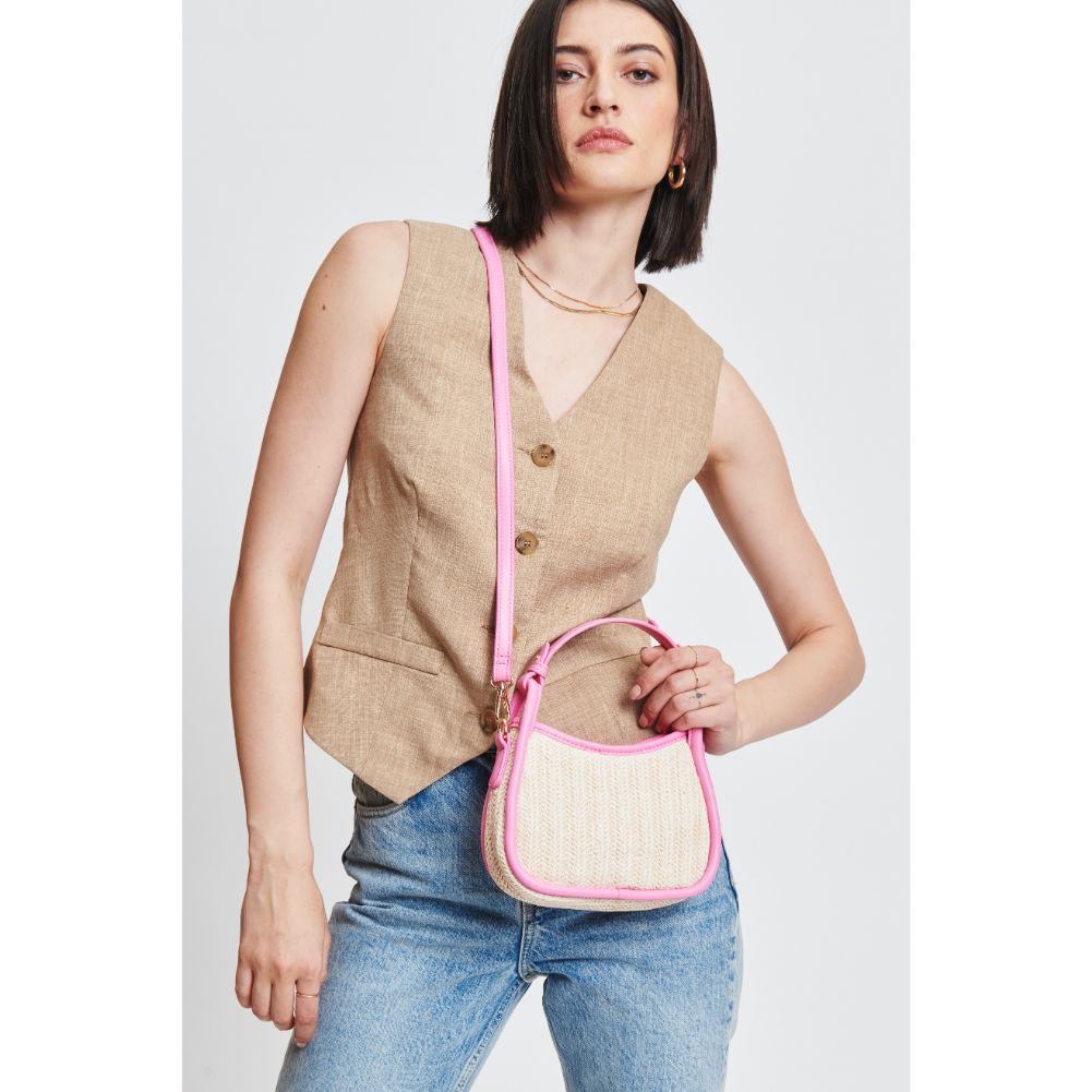 Woman wearing Natural Pink Moda Luxe Aimee Crossbody 842017131182 View 1 | Natural Pink