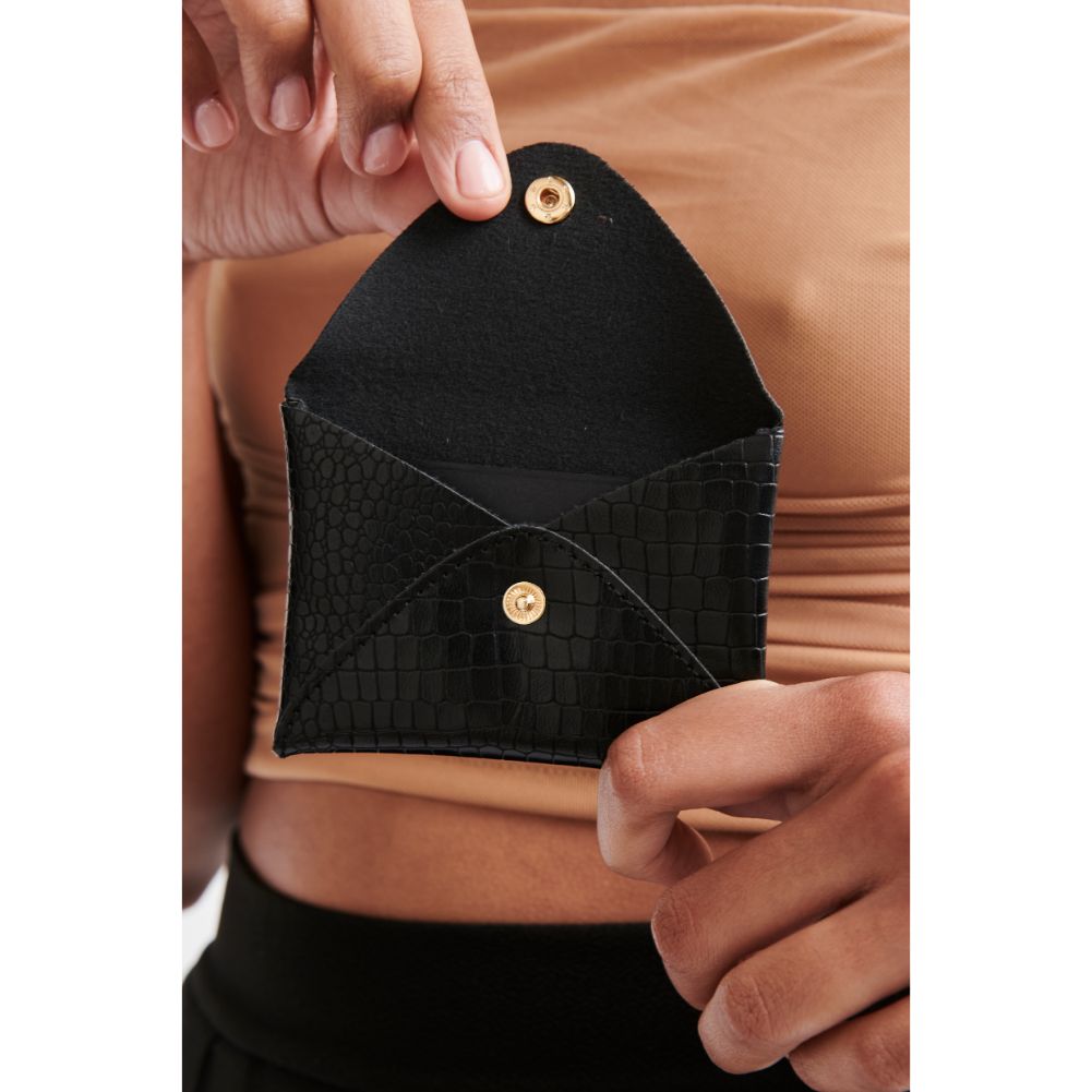 Woman wearing Black Moda Luxe Sia Card Holder 842017126416 View 2 | Black