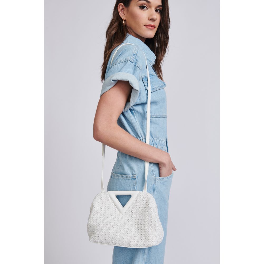 Woman wearing White Moda Luxe Kaylin Crossbody 842017129295 View 1 | White