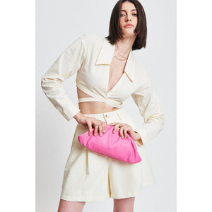 Woman wearing Hot Pink Moda Luxe Jewel Clutch 842017131861 View 1 | Hot Pink