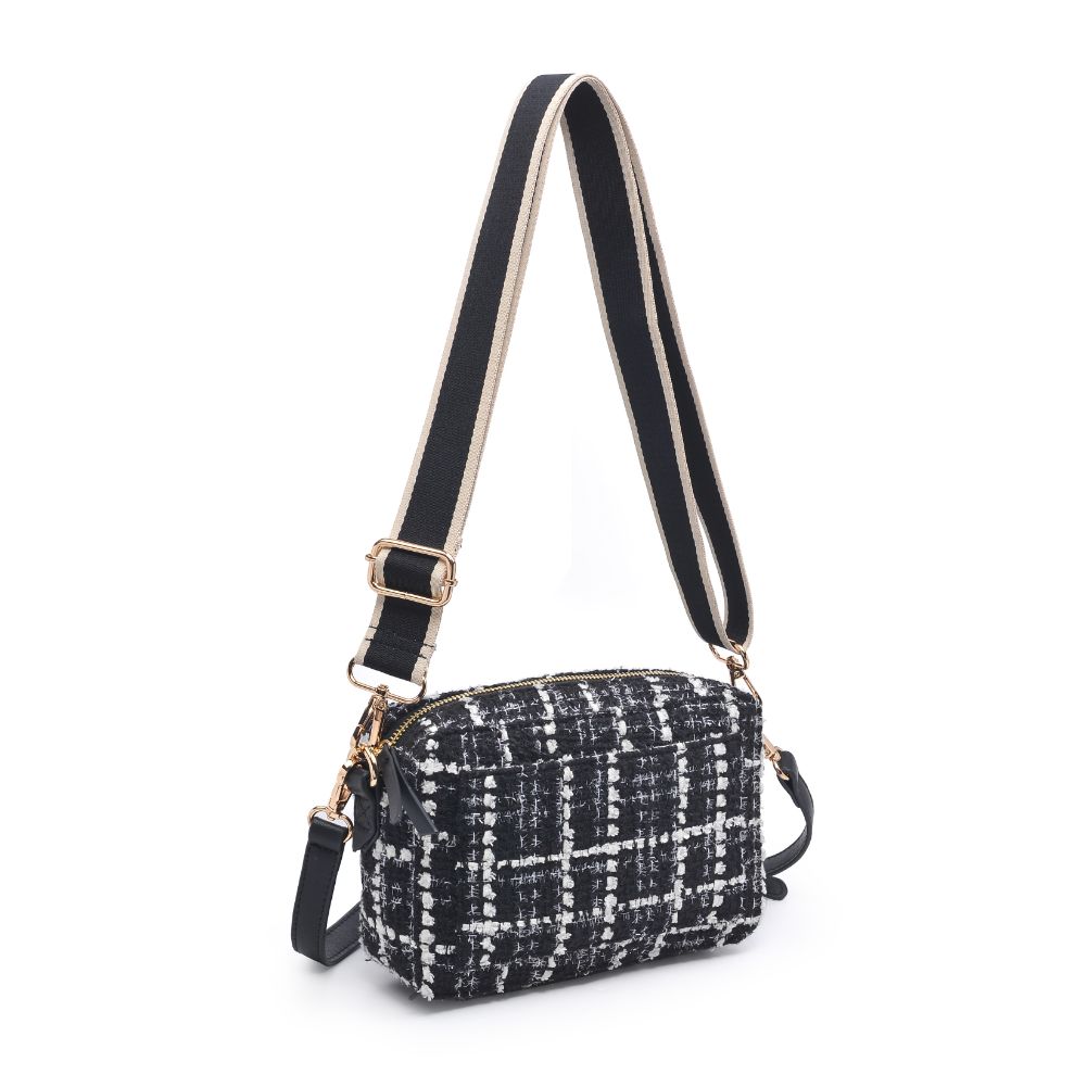 Product Image of Moda Luxe Skylie Tweed Crossbody 842017130451 View 6 | Black White