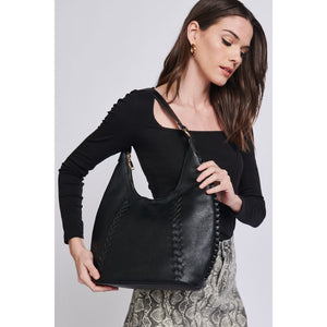 Woman wearing Black Moda Luxe Hadley Hobo 842017129790 View 1 | Black