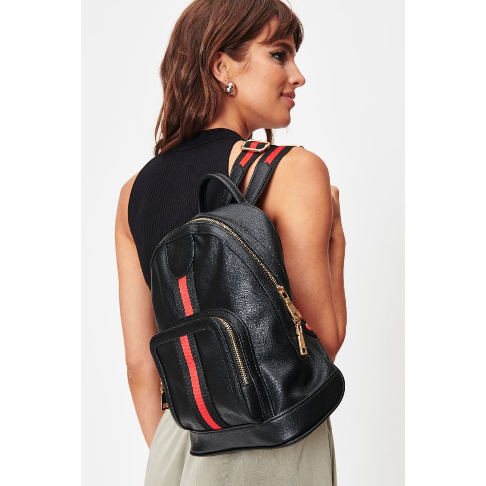 Woman wearing Black Moda Luxe Scarlet Backpack 842017128212 View 2 | Black