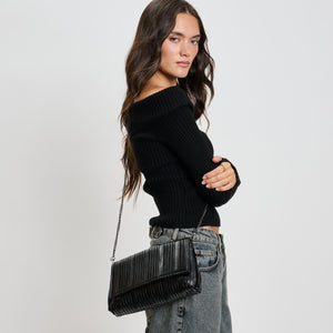 Woman wearing Black Moda Luxe Esmeralda Clutch 842017136774 View 2 | Black