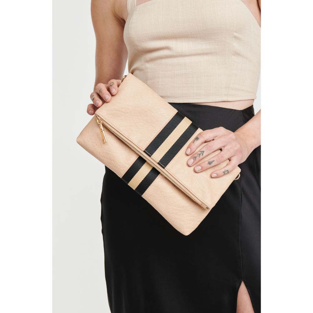 Woman wearing Natural Moda Luxe Jules Clutch 842017120100 View 2 | Natural