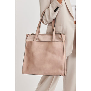 Woman wearing Natural Moda Luxe Lilian Tote 842017120636 View 1 | Natural