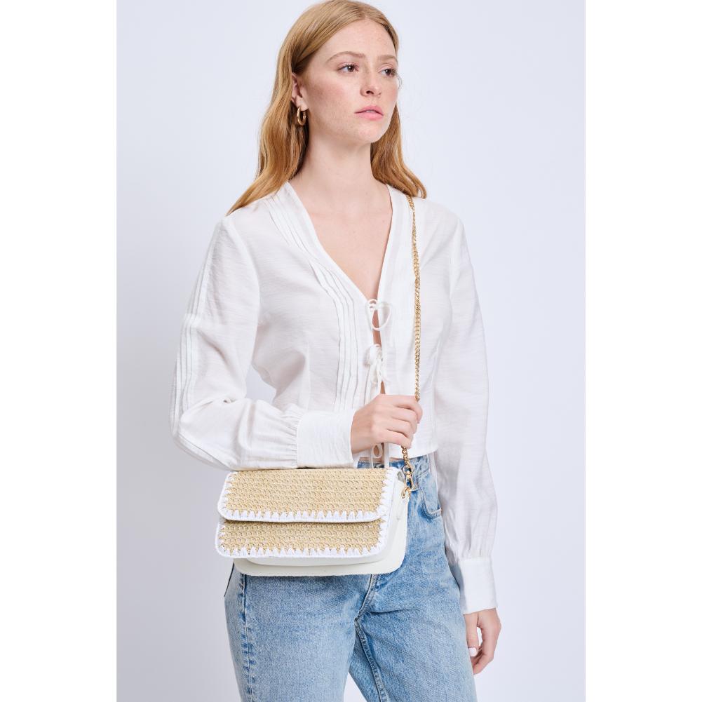 Woman wearing White Moda Luxe Exotique Crossbody 842017135272 View 1 | White