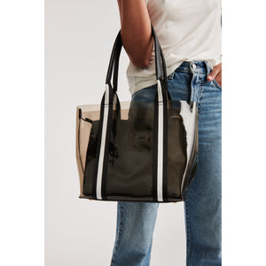 Woman wearing Black White Moda Luxe Jacelyne Tote 842017124924 View 1 | Black White