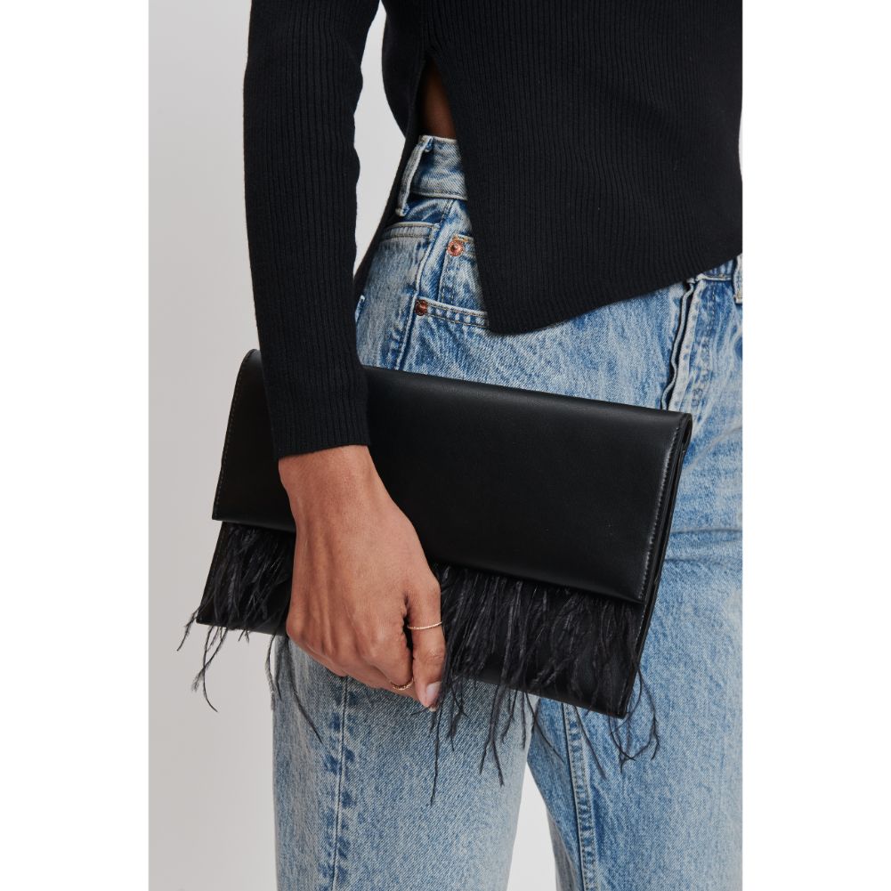 Woman wearing Black Moda Luxe Everlee Clutch 842017131113 View 1 | Black