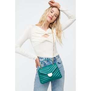 Woman wearing Emerald Moda Luxe Nora Crossbody 842017130482 View 1 | Emerald