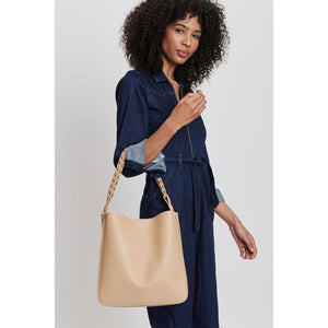 Woman wearing Natural Moda Luxe Nemy Tote 842017132301 View 2 | Natural