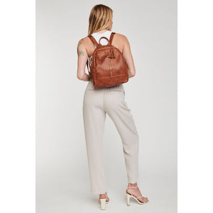 Woman wearing Tan Moda Luxe Bowie Backpack 842017119494 View 4 | Tan