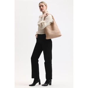 Woman wearing Natural Moda Luxe Ellery Hobo 842017134251 View 3 | Natural