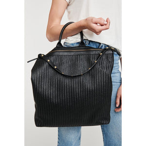 Woman wearing Black Moda Luxe Belle Tote 842017126843 View 4 | Black