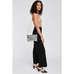 Woman wearing Black White Moda Luxe Cara Clutch 842017118213 View 3 | Black White