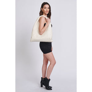 Woman wearing Ivory Moda Luxe Harley Hobo 842017129608 View 3 | Ivory