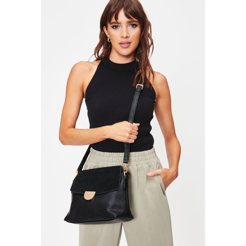 Woman wearing Black Moda Luxe Abby Crossbody 842017128601 View 2 | Black