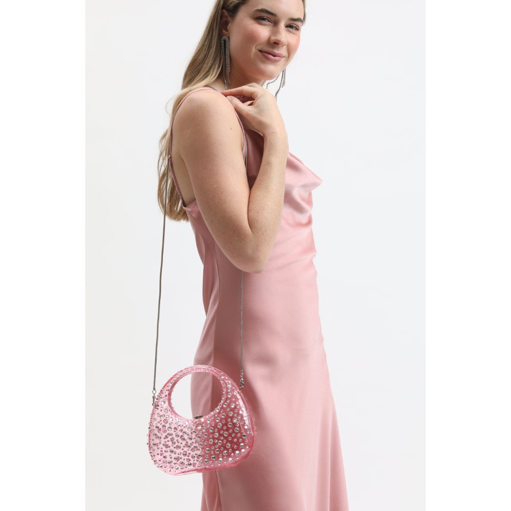Woman wearing Pink Moda Luxe Vianca Evening Bag 842017133988 View 3 | Pink