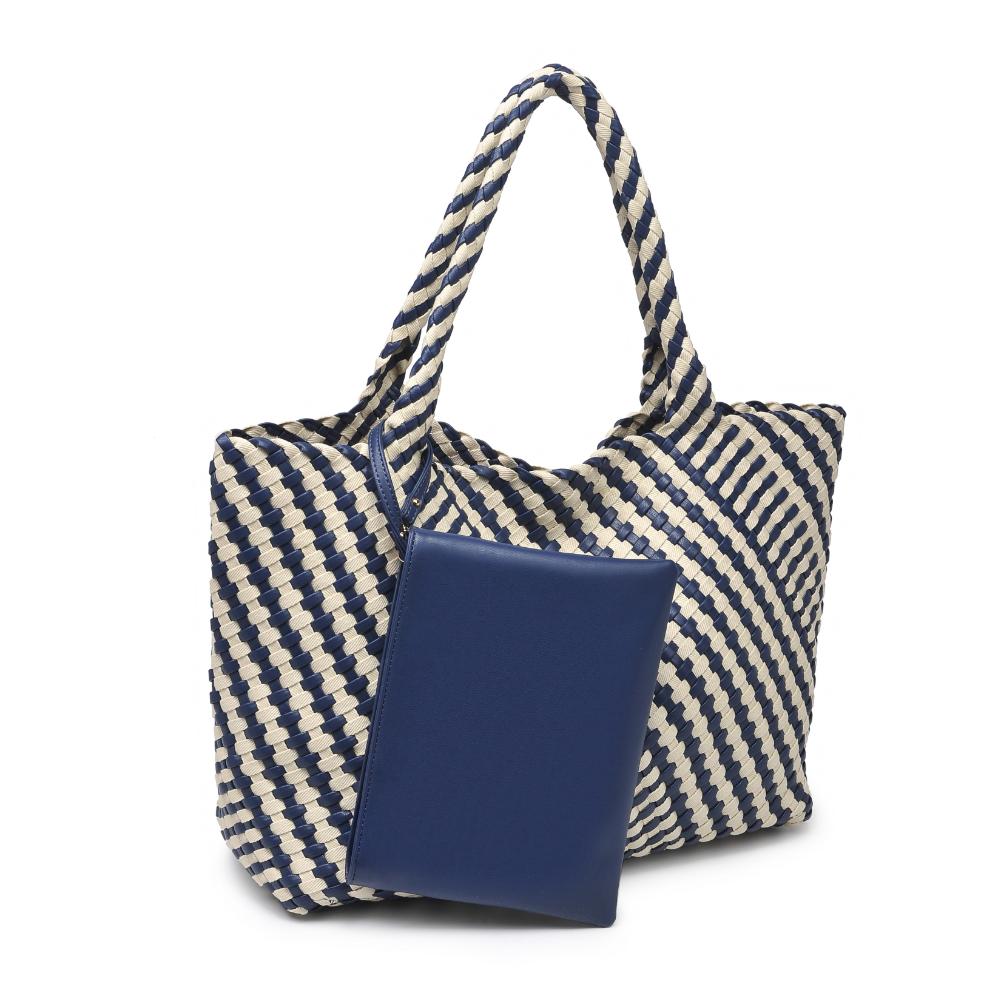 Product Image of Moda Luxe Solana Tote 842017135791 View 6 | Navy Ivory